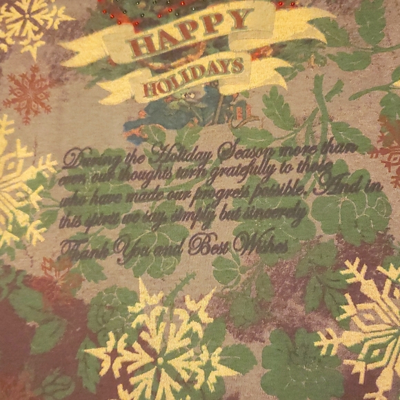 Suzee NEW Christmas Jewel Shirt Tee Top Cotton Sweater Holidays Long Sleeve HPπ - Picture 6 of 13